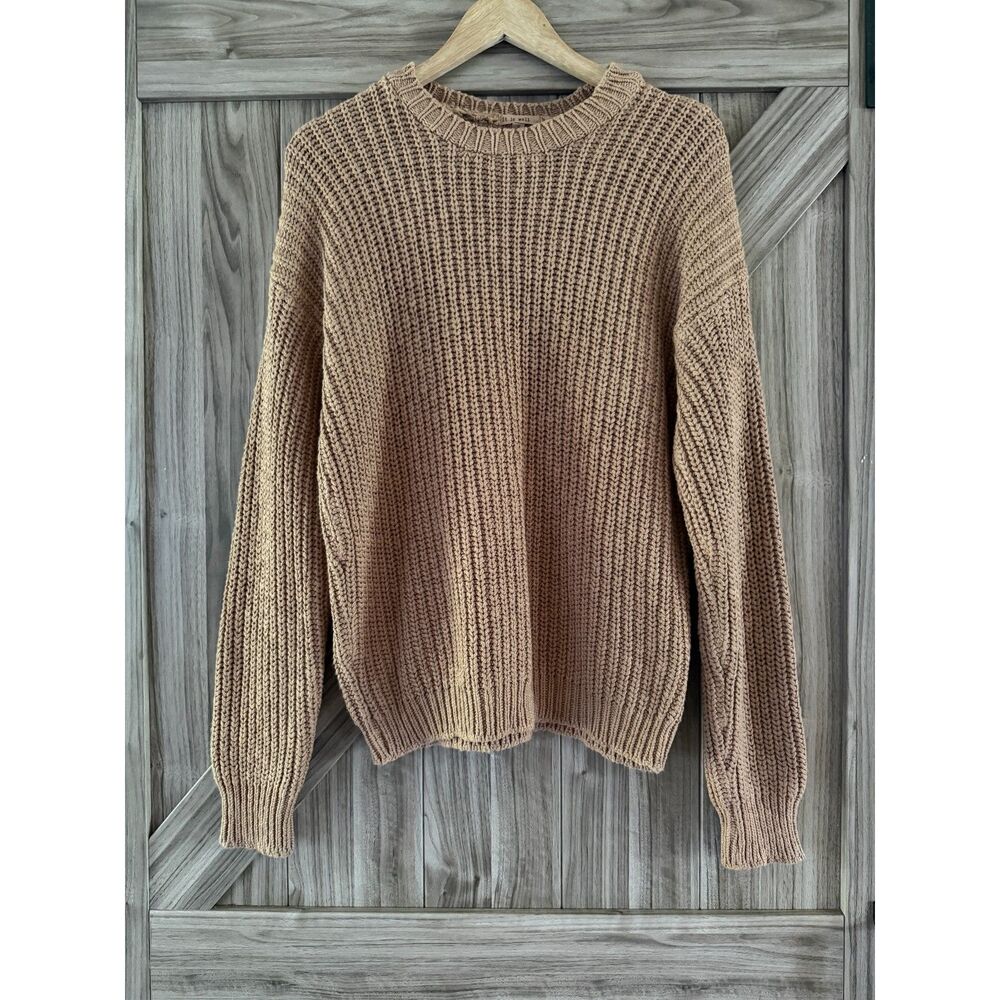 It Is Well L.A. Chunky Pullover Tan Sweater Medium